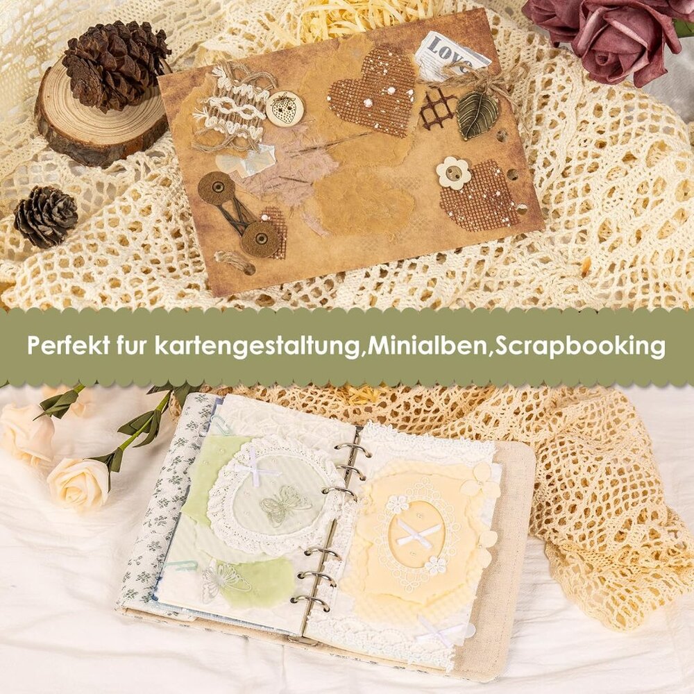 8 Pack Assorted Textured Scrapbook & Mesh Craft P… - image 7